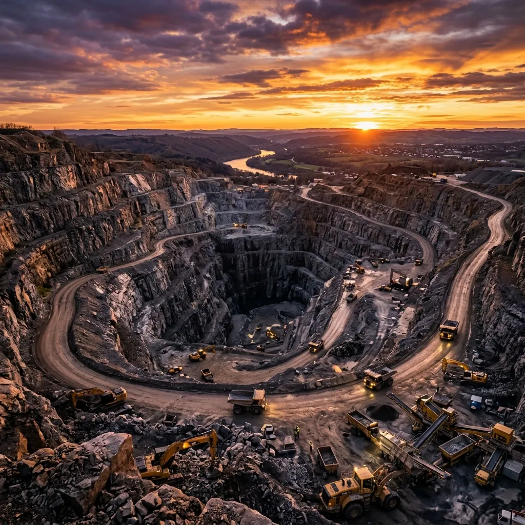 Quarry at sunset